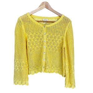 Sundance Yellow Crochet Cardigan